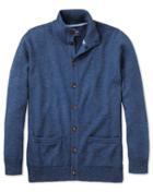 Charles Tyrwhitt Charles Tyrwhitt Blue Heather Button Through Cotton Cardigan Size Large