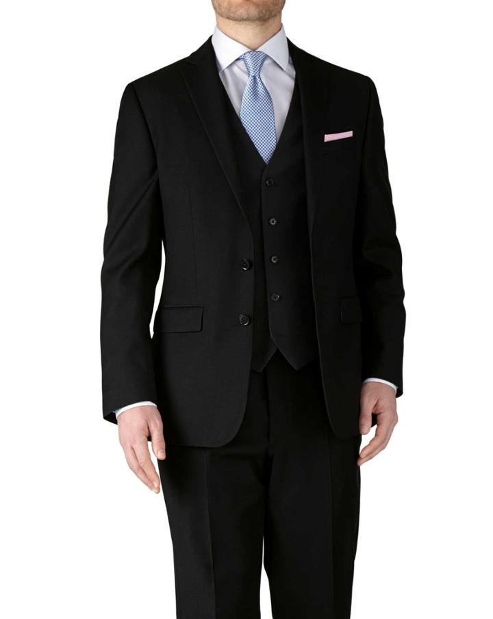 Charles Tyrwhitt Charles Tyrwhitt Black Classic Fit Twill Business Suit Jacket