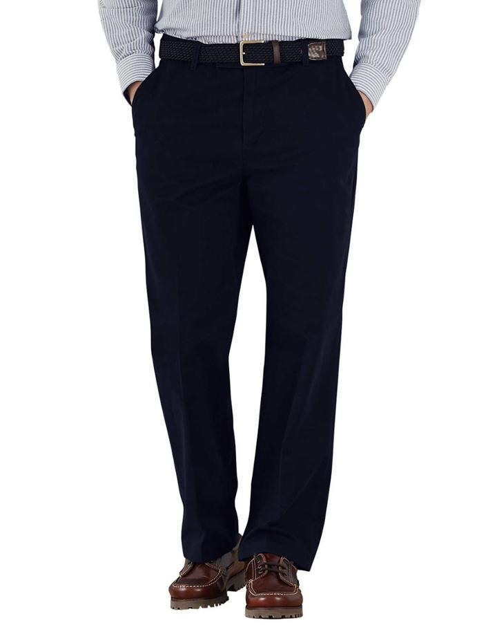 Charles Tyrwhitt Charles Tyrwhitt Navy Classic Fit Flat Front Cotton Chino Pants Size W30 L38