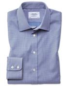 Charles Tyrwhitt Classic Fit Egyptian Cotton Diamond Spot Navy Blue Dress Shirt Single Cuff Size 15.5/33 By Charles Tyrwhitt