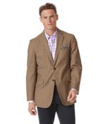  Classic Fit Tan Textured Stretch Cotton Cotton Jacket Size 42 By Charles Tyrwhitt