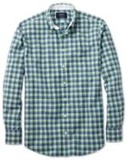 Charles Tyrwhitt Charles Tyrwhitt Extra Slim Fit Blue And Green Check Washed Oxford Cotton Dress Shirt Size Large