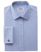Charles Tyrwhitt Charles Tyrwhitt Classic Fit Egyptian Cotton Textured Stripe Royal Blue Dress Shirt Size 15/33