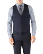 Charles Tyrwhitt Navy Herringbone Adjustable Fit Italian Suit Wool Vest Size W40 By Charles Tyrwhitt