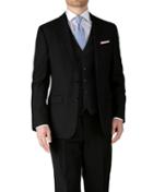 Charles Tyrwhitt Charles Tyrwhitt Black Classic Fit Twill Business Suit Wool Jacket Size 36