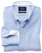Charles Tyrwhitt Charles Tyrwhitt Extra Slim Fit Sky Blue Washed Oxford Cotton Dress Shirt Size Large