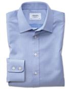 Charles Tyrwhitt Classic Fit Egyptian Cotton Spot Weave Sky Blue Multi Dress Shirt Single Cuff Size 15.5/33 By Charles Tyrwhitt