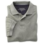 Charles Tyrwhitt Charles Tyrwhitt Grey Marl Short Sleeve Plain Classic Fit Essential Pique Polo (l)