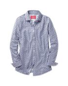Charles Tyrwhitt Charles Tyrwhitt Women's Semi-fitted Geometric Print Soft Jersey Navy And Red Shirt