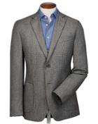 Charles Tyrwhitt Slim Fit Grey Puppytooth Italian Wool Flannel Wool Blazer Size 36 By Charles Tyrwhitt