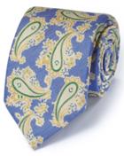 Charles Tyrwhitt Charles Tyrwhitt Blue Cotton Mix Italian Luxury Paisley Tie