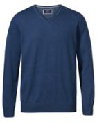  Mid Blue Merino Wool V-neck Sweater Size Large By Charles Tyrwhitt