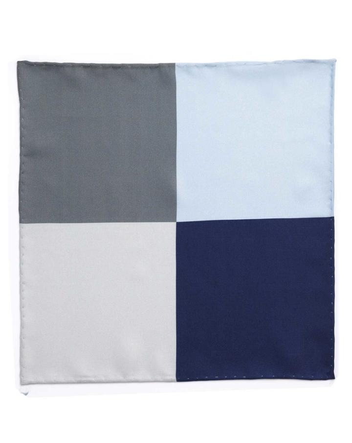 Charles Tyrwhitt Blues Multi Classic Printed Quarter Silk Pocket Square By Charles Tyrwhitt