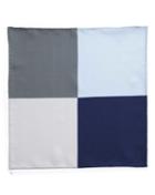 Charles Tyrwhitt Blues Multi Classic Printed Quarter Silk Pocket Square By Charles Tyrwhitt