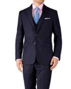 Charles Tyrwhitt Navy Slim Fit Birdseye Travel Suit Wool Jacket Size 42 By Charles Tyrwhitt