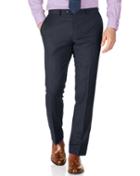 Charles Tyrwhitt Blue Slim Fit Sharkskin Travel Suit Wool Pants Size W38 L34 By Charles Tyrwhitt