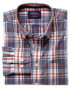 Charles Tyrwhitt Charles Tyrwhitt Classic Fit Washed Blue And Orange Check Shirt