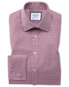  Classic Fit Red Small Puppytooth Egyptian Cotton Dress Shirt French Cuff Size 15.5/33 By Charles Tyrwhitt