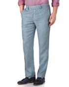 Charles Tyrwhitt Charles Tyrwhitt Light Blue Slim Fit Linen Tailored Pants Size W30 L30