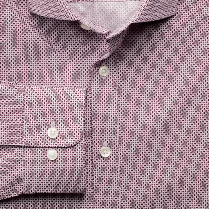 Charles Tyrwhitt Charles Tyrwhitt Slim Fit Berry Geometric Print Cotton Dress Shirt Size Xs