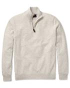  Chalk White Cashmere Zip Neck Sweater Size Large By Charles Tyrwhitt