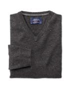 Charles Tyrwhitt Charles Tyrwhitt Charcoal Donegal V-neck Merino Wool Sweater Size Xs