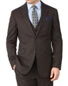 Charles Tyrwhitt Charles Tyrwhitt Brown Slim Fit End-on-end Business Suit Wool Jacket Size 36