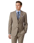  Fawn Slim Fit Twill Business Suit Wool Jacket Size 38 By Charles Tyrwhitt
