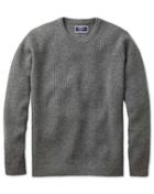  Grey Lambswool Rib Crew Neck Sweater Size Small By Charles Tyrwhitt