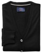 Charles Tyrwhitt Black Merino Wool Cardigan Size Large By Charles Tyrwhitt