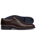  Chocolate Goodyear Welted Oxford Brogue Performance Shoe Size 11.5 By Charles Tyrwhitt