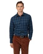  Slim Fit Blue Multi Check Winter Flannel Cotton Casual Shirt Single Cuff Size Medium By Charles Tyrwhitt