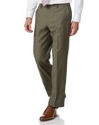  Olive Classic Fit Twill Business Suit Wool Pants Size W38 L34 By Charles Tyrwhitt