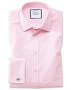 Charles Tyrwhitt Extra Slim Fit Small Gingham Light Pink Cotton Dress Shirt Single Cuff Size 14.5/32 By Charles Tyrwhitt