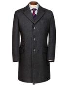 Charles Tyrwhitt Charles Tyrwhitt Slim Fit Charcoal Wool Epsom Overcoat