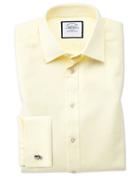 Charles Tyrwhitt Extra Slim Fit Fine Herringbone Yellow Cotton Dress Shirt Single Cuff Size 14.5/32 By Charles Tyrwhitt