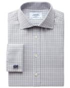 Charles Tyrwhitt Classic Fit Prince Of Wales Silver Cotton Dress Shirt Single Cuff Size 15/35 By Charles Tyrwhitt