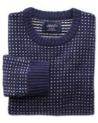 Charles Tyrwhitt Charles Tyrwhitt Navy Birdseye Crew Neck Wool Sweater Size Large