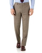 Charles Tyrwhitt Tan Check Classic Fit British Serge Luxury Suit Wool Pants Size W32 L30 By Charles Tyrwhitt