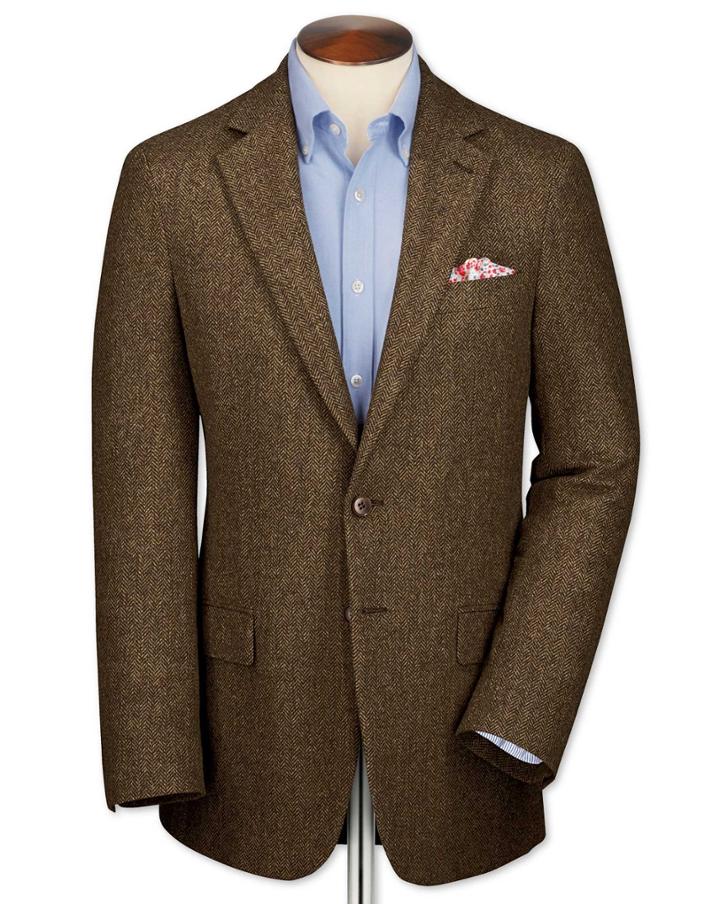Charles Tyrwhitt Charles Tyrwhitt Slim Fit Tan Tweed Jacket