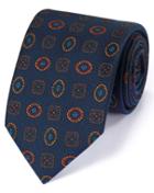  Navy Silk English Luxury Medallion Tie By Charles Tyrwhitt