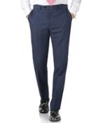 Charles Tyrwhitt Charles Tyrwhitt Airforce Blue Puppytooth Classic Fit Panama Business Suit Wool Pants Size W34 L32