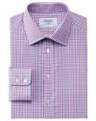 Charles Tyrwhitt Charles Tyrwhitt Slim Fit Egyptian Cotton Jermyn St Check Red And Blue Dress Shirt Size 14.5/33