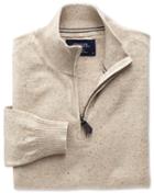 Charles Tyrwhitt Charles Tyrwhitt Stone Cotton Cashmere Zip Neck Cotton/cashmere Sweater Size Xs