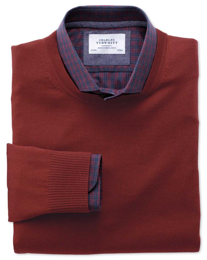 Charles Tyrwhitt Charles Tyrwhitt Copper Merino Wool Crew Neck Sweater Size Xs