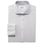 Charles Tyrwhitt Charles Tyrwhitt Grey Royal Oxford Stripe Non-iron Spread Slim Fit Shirt (14.5 - 32)