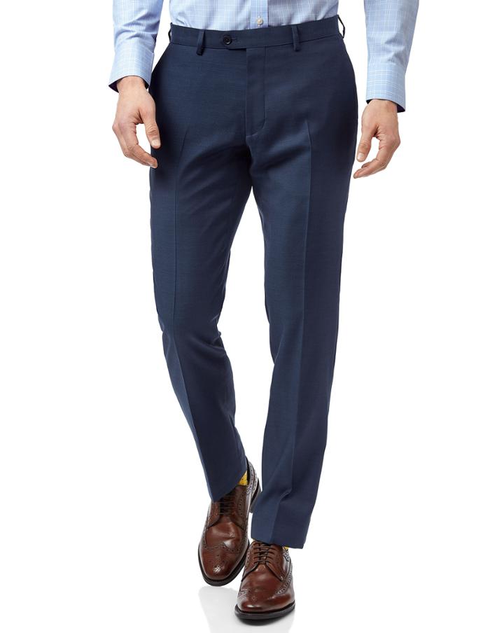  Blue Slim Fit Twill Business Suit Trouser Size W30 L30 By Charles Tyrwhitt