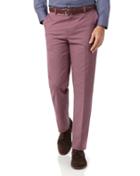 Charles Tyrwhitt Light Pink Classic Fit Flat Front Non-iron Cotton Chino Pants Size W32 L30 By Charles Tyrwhitt
