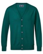  Teal Merino Wool Cardigan Size Large By Charles Tyrwhitt