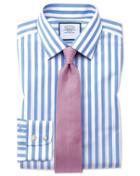 Charles Tyrwhitt Extra Slim Fit Non-iron Jermyn Street Stripes Sky Cotton Dress Shirt Single Cuff Size 14.5/33 By Charles Tyrwhitt